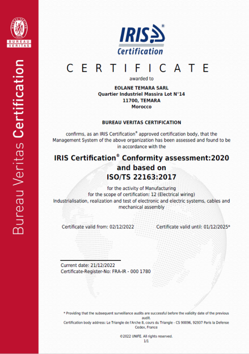 Le Certificat ISO
