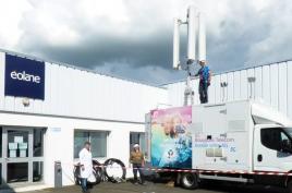 Picture Bouygues Telecom installs an antenna on the éolane parking in Ombrée-d'Anjou